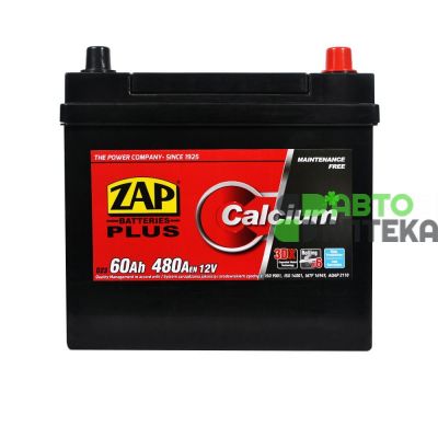 Автомобильный аккумулятор ZAP Plus Calcium Asia 6СТ-60Аh АзЕ 480А 560 68z