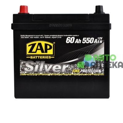 Автомобильный аккумулятор ZAP Silver Calcium Asia 6СТ-60Аh Аз 550А 560 А1z
