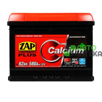 Автомобільний акумулятор ZAP Plus 6СТ-62Ah АзЕ 580A 562 95z