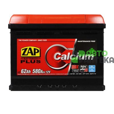 Автомобільний акумулятор ZAP Plus 6СТ-62Ah Аз 580A 562 96