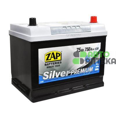 Автомобильный аккумулятор ZAP Silver Premium Asia 6СТ-75Ah АзЕ 750A 575 50z