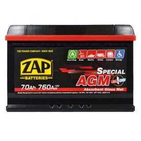 Автомобільний акумулятор ZAP AGM (L3) 70Ah 760A R+ 570 02z