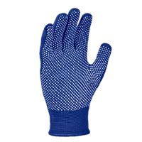 Перчатки ПВХ трикотажные синего цвета с узором (микроточка) 4412