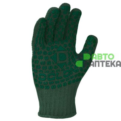 Перчатки ПВХ трикотажные рабочие зеленого цвета 548