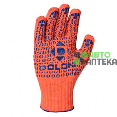 Перчатки ПВХ трикотажные рабочие оранжевого цвета 526