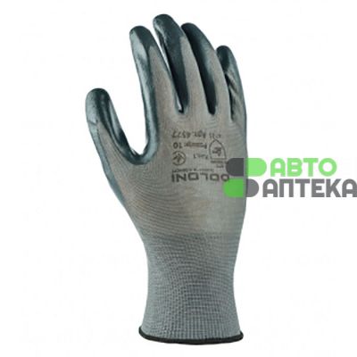 Перчатки трикотажные с нитриловым покрытием серого цвета 4577