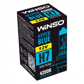 Лампа галогенна WINSO (12V H7 HYPER BLUE 4200K 55W PX26d) 712740