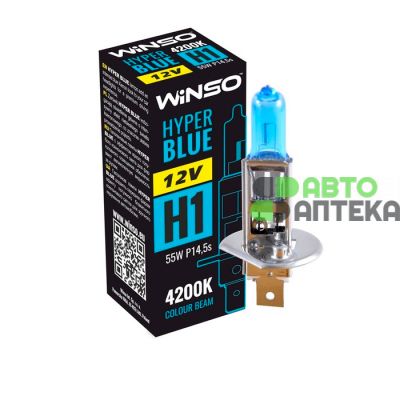 Лампа галогенна WINSO (12V H1 HYPER BLUE 4200K 55W P14.5s) 712140