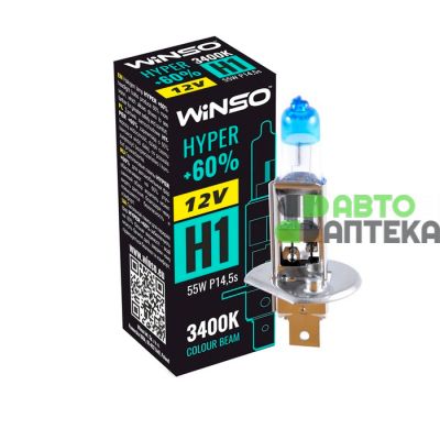 Лампа галогенная WINSO (12V H1 HYPER +60% 55W P14.5s) 712120
