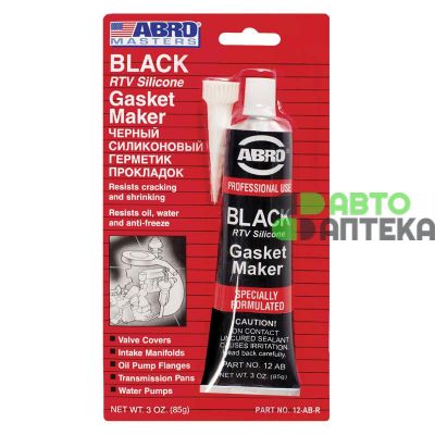 Герметик прокладка ABRO Black Gasket Maker чёрный +260°C 12-AB 85г