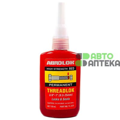 Фиксатор резьбы ABRO Threadlok красный для неразборных соединений TL-571 50мл