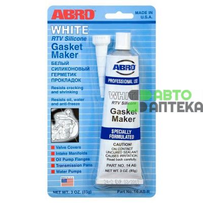 Герметик прокладка ABRO White Gasket Maker белый +260°C 85г 14-AB