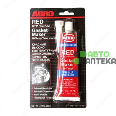 Герметик прокладка ABRO Red Gasket Maker +343°C красный 11-AB CH 85г