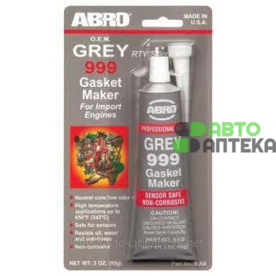 Герметик прокладка ABRO Grey 999 Gasket Maker +343°C серый 9-AB 85г