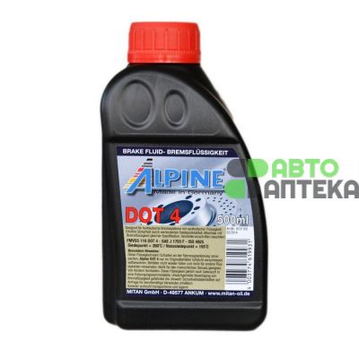 Тормозная жидкость ALPINE Brake Fluid DOT 4 0,5л