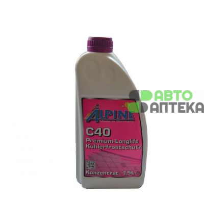 Антифриз Alpine C40 Premium Langzeitkuhlerfrostschut концентрат -80°C фиолетовый 1,5л