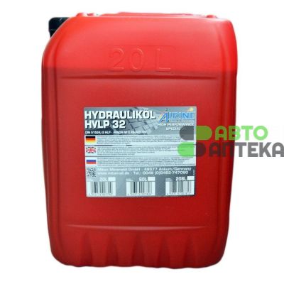 Индустриальное гидравлическое масло Alpine Hydraulikol HVLP32 20л