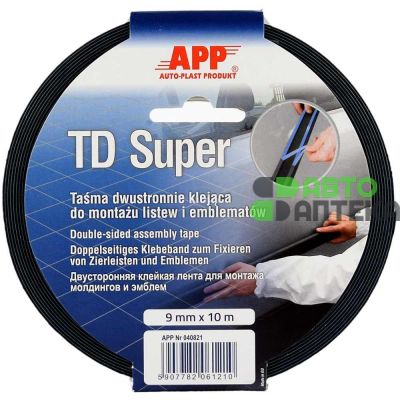 Клейкая лента APP TD SUPER двухсторонняя синяя 040821 9мм*10м