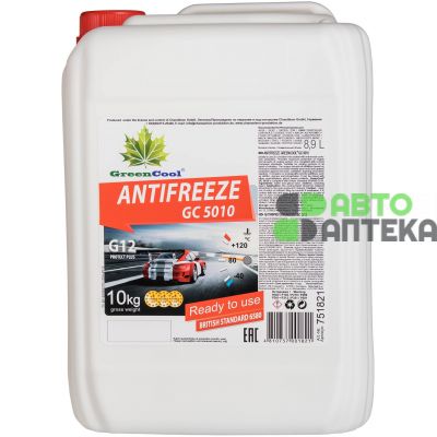 Антифриз GreenCool Antifreeze GC5010 G12 -40°C червоний 10л 751821