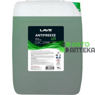 Антифриз LAVR Antifreeze Hybrid Technology G11 -45 ° C зелений 10л Ln1707