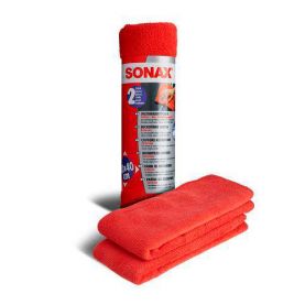 Набор салфеток Sonax Microfibre Cloths Outside с микрофибры для кузова красная 2шт 40х40 см 416241