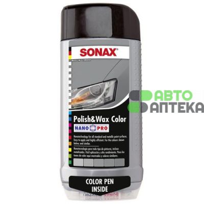 Полироль Sonax NanoPro с воском серый 296300 0,5л