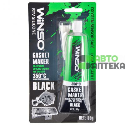 Герметик силіконовий Winso GASKET MAKER BLACK +350⁰С високотемпературний чорний 85г 310300
