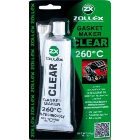 Герметик прокладка Zollex Clear Gasket Maker Premium +260°C прозрачный 25г