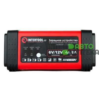 Зарядное устройство 6/12В, 4/8A, 230В, LED-индикация INTERTOOL AT-3018