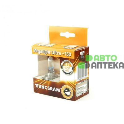 Автолампа TUNGSRAM Megalight Ultra +150 комплект (PX26d, H7, 12V, 55W) TU 58520NXNU.2D