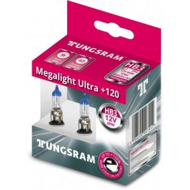 Автолампа TUNGSRAM Megalight Ultra +120 комплект (P20d, HB3, 12V, 60W) TU 53810NU.2D/9005NU