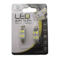 Автолампа Zollex LED V2203 1шт. (Festoon/36mm, white, 12V, SMD 5050x4)