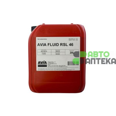 Индустриальное гидравлическое масло AVIA Fluid RSL HLP46 20л
