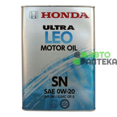 Автомобильное моторное масло HONDA Ultra LEO 0W-20 4л 0821799974