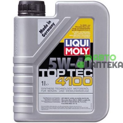 Автомобильное моторное масло Liqui Moly Top Tec 4100 5W-40 7500 1л