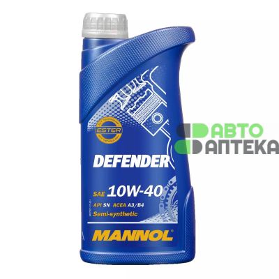 Автомобильное моторное масло MANNOL DEFENDER 10w-40 1л MN7507-1