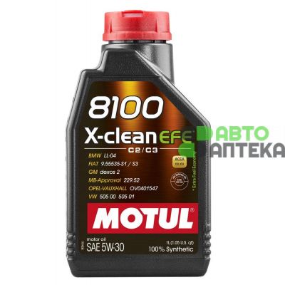 Автомобильное моторное масло MOTUL 8100 X-clean EFE C2/C3 5w-30 1л 109470