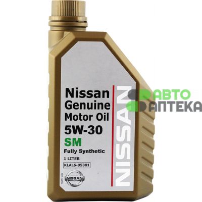 Автомобильное моторное масло NISSAN Genuine Motor Oil SM 5W-30 1л KLAL605301