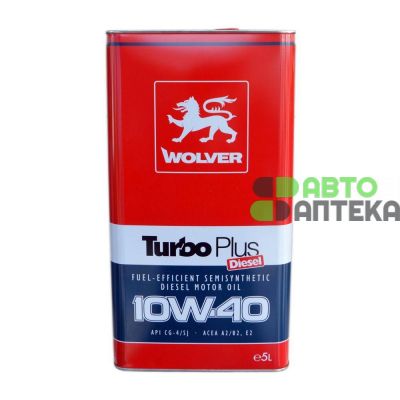 Автомобильное моторное масло WOLVER Turbo Plus 10W-40 5л