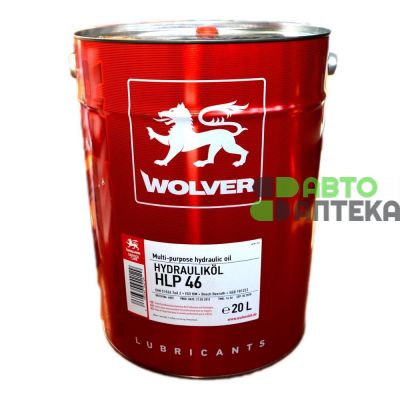 Индустриальное гидравлическое масло WOLVER HLP46 20л