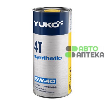 Автомобильное моторное масло YUKO SYNTHETIC 4T 5W-40, API SN 1л
