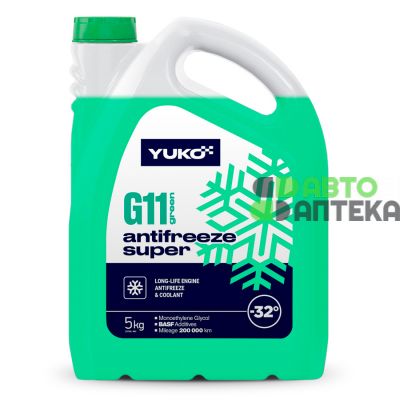 Антифриз YUKO Super G11 -32°C зеленый 5л 4823110404416