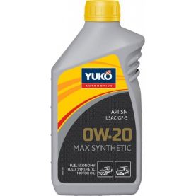 Автомобильное моторное масло YUKO MAX SYNTHETIC 0W-20 1л 4823110400913