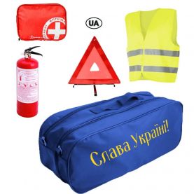 Набір автомобіліста Євростандарт Слава Україні 01-205-IS синя сумка